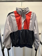 Vintage Anzani Sportswear Gray Black Red Mens Jacket In XLarge Size Hooded Hood