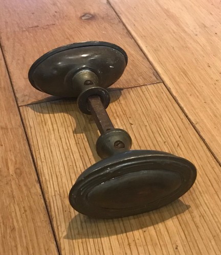 Vintage brass door knobs - brass,