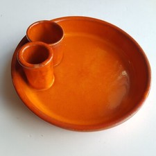 Spanish Ceramic Burnt Orange Glazed Olive Serving Dish Verano 17cm El Toro Spain