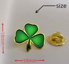 Shamrock Pin Badge. Lapel. St