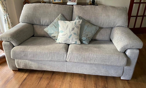 Grey woven fabric - fabric, 2-seater