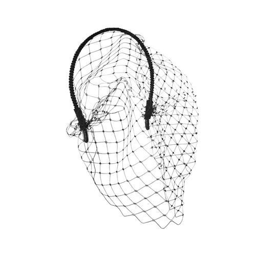 Black face veil headband - ,