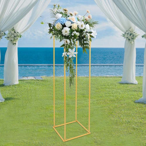 Gold metal flower stand - gold,