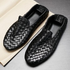 Bottega Veneta Woven shoes Men's slip-on leather shoes