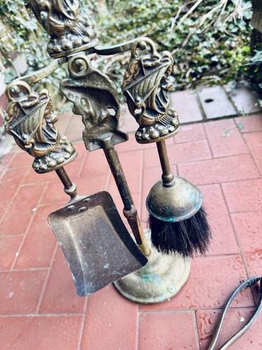 Vintage brass fireplace - vintage,