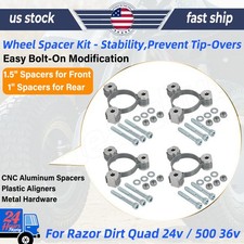 For Razor Dirt Quad Wheel Spacer Kit, 3" Wider Front, 2" Wider Rear, 24v or 36v