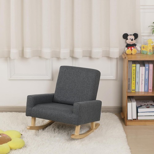 Grey kids rocking chair - chair, high
