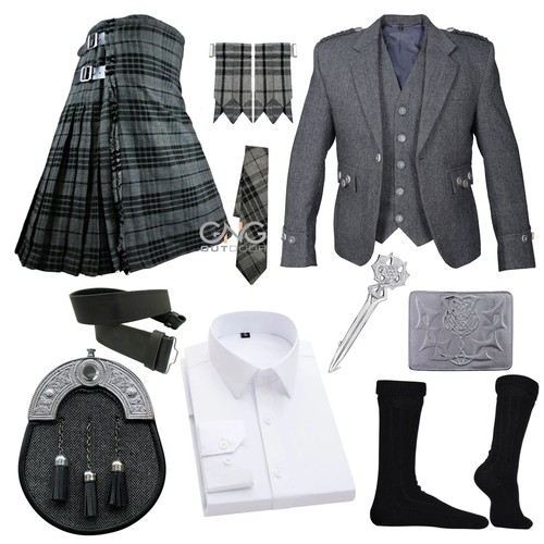Scottish men grey tweed - men's,
