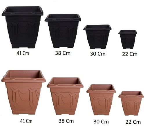 Deep square venetian plant pot - plant,