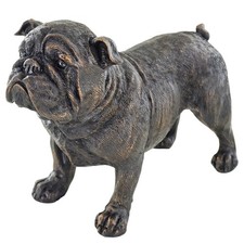 Bulldog Dog Painted Bronze