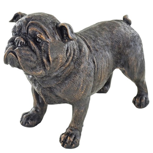 Bulldog dog painted bronze - bulldog,