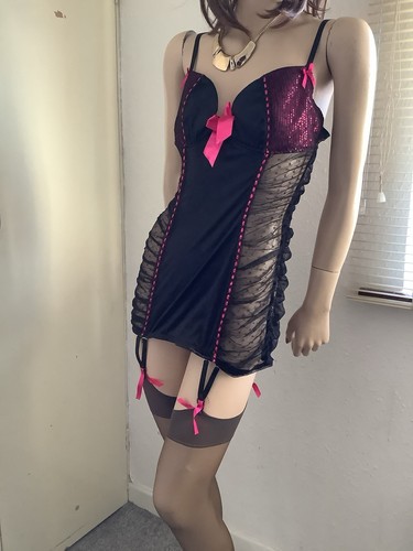 Sexy black silky nylon - silky, &