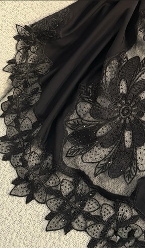 Black lace abaya muslim - abaya, women