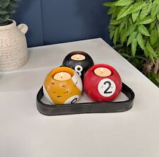 Vintage Style Pool Ball Candle Holders Ornament | Home Decor Gift Ideas