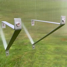 2 x Greenhouse Shelving Brackets Metal Aluminium Shelf Supports inc Bolts (27cm)