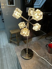 IKEA ISASA Glass ice Cubes Chrome Dimmable Table Lamp 53cm 6 arm PAT tested