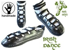 IRISH DANCING SHOES LEATHER REEL PUMPS PURE BLACK LEATHER GIRLS