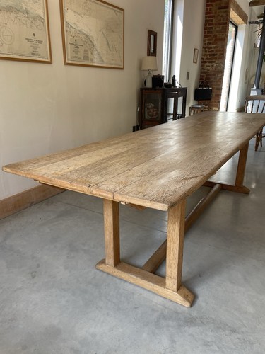 Oak refectory dining table - dining,