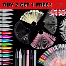 NAIL COLOUR DISPLAY Sharp Clear Pink Black White SWATCHES Pop Sticks Sample Fan