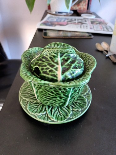 Vintage green majolica - vintage,