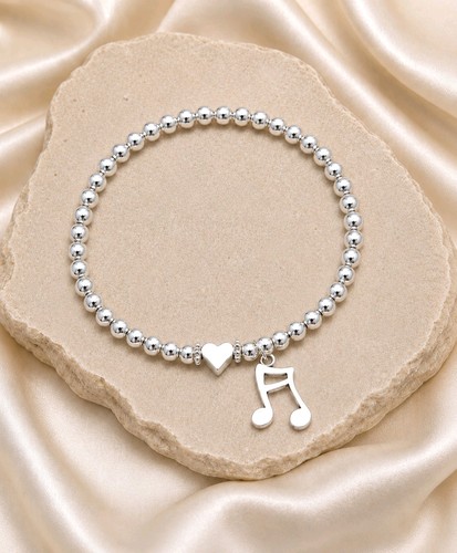 Musical note heart silver - note,