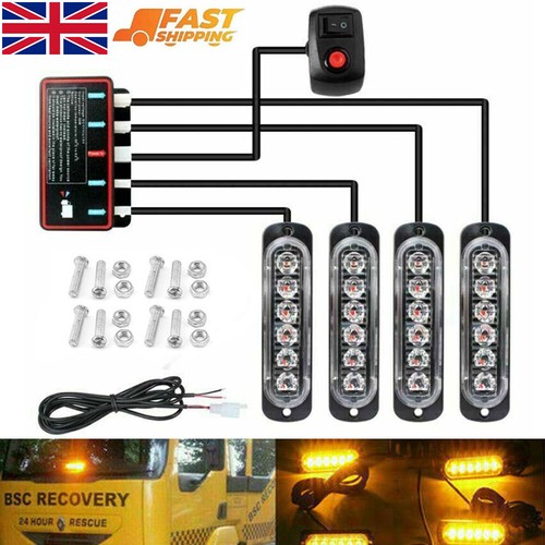 Led amber recovery strobe - 4x,
