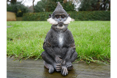 Black monkey figurine - black, ornament