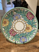 Charlotte Rhead Crown Ducal Wall Plaque/Charger Persian Rose 4040