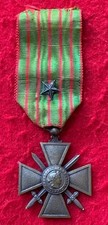 WW1 Era French / France Croix De Guerre Medal w/Bronze Citation Star, 1914-1918