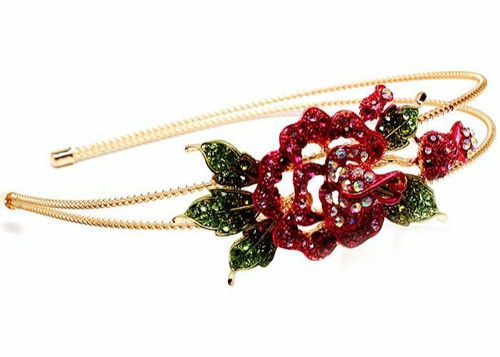 Gold pink crystal rose - gold,