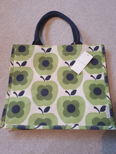 GREEN APPLES reusable JUTE shopping bag for life ORLA KIELY Tesco 2016