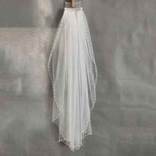 Ivory Wedding Vail Fingertip pearls Wedding Veil Bridal Veils with Metal Comb