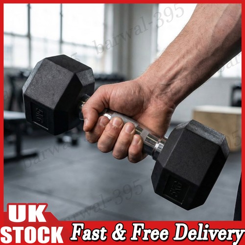 Rubber hex dumbbell - hex, –
