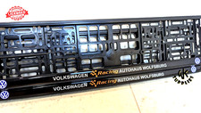 2x car number plate frame surround holder gel dome for VW Racing *LICENCED*