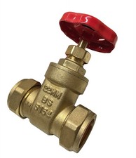 PACK OF 2 - 22mm Gate Valve -