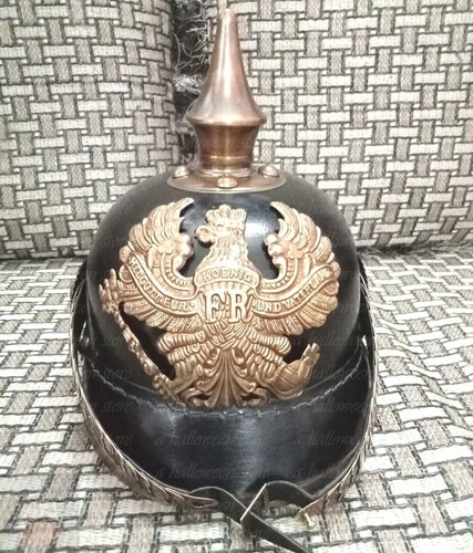 Leather german pickelhaube - leather,