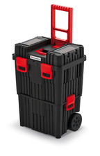 2 Layer Pro Mobile Tool Chest Box Trolley Pull Up Handle Wheels Lockable Kistenb