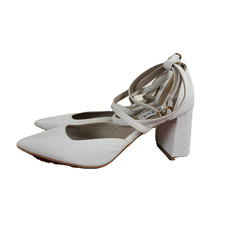 Habbot Vero Cuoio Heels Womens Size 7.5 White Ankle Strappy Dressy Pump Shoes