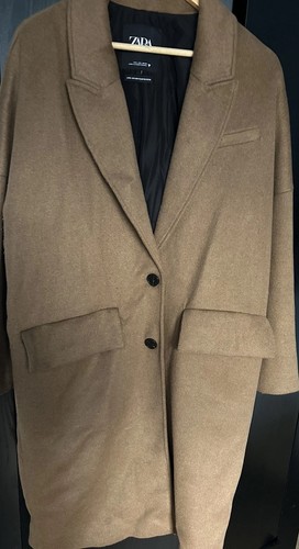 Zara women tan brown coat - tan,