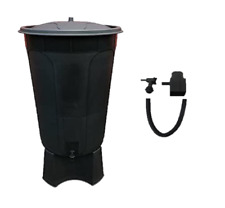 200 LITRE WATERBUTT WITH STAND TAP & LID + DIVERTER KIT MADE IN UK BLACK