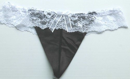 White lace black satin soft - lace,
