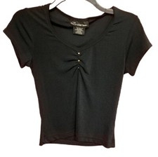 Girls/Juniors No Boundaries Shirt-Sleeve V- Neck Top With Sequins- Medium 7/9