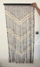 Vintage Retro Wooden Beaded Door Curtain Mid Century Boho Hippy Fly Screen 70s 