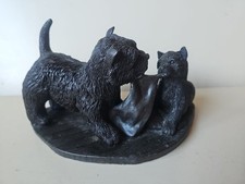 Heredities Westie & Pup Dog Ornament Resin Bronzed West Highland Terrier