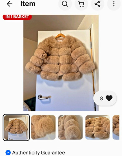Fox real fur coat beige - fur,