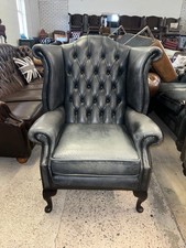 Chesterfield Blue Real Leather