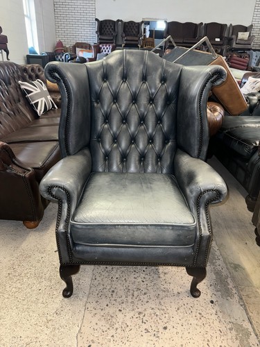 Chesterfield blue real leather - chesterfield,