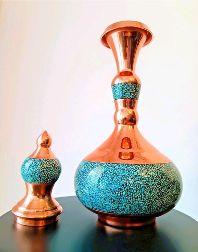 Turquoise decorative vase - turquoise,