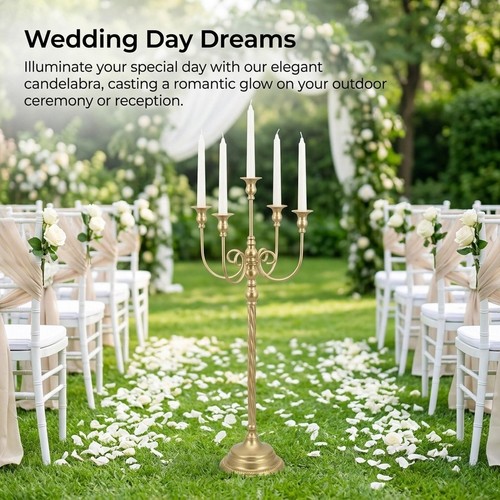 Gold floor candle holder - gold,
