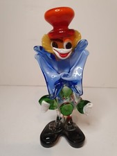 Vintage 1960's? Mid Century Italian Murano Hand Blown Glass Clown 8" 